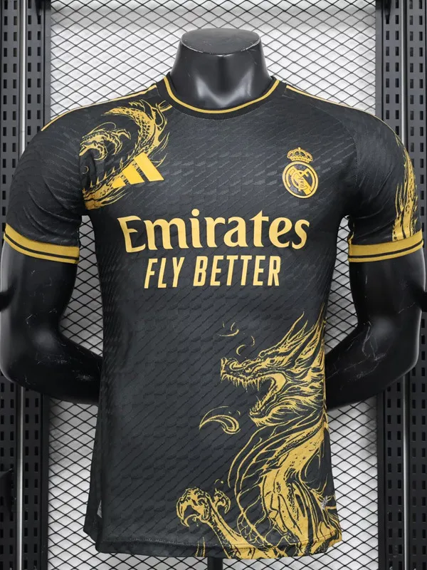 2024-25 RMA Black Special Edition Player Version Soccer Jersey #金标金龙