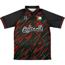 2024-25 Palestina FC Black Red Green Polo Short Sleeve (油漆)