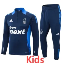 2024-25 Nottingham Forest Royal blue Kids Half Pull Tracksuit (童装)(半拉链)