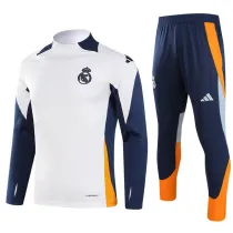 2024-25 RMA White Long Sleeve Training Tracksuit