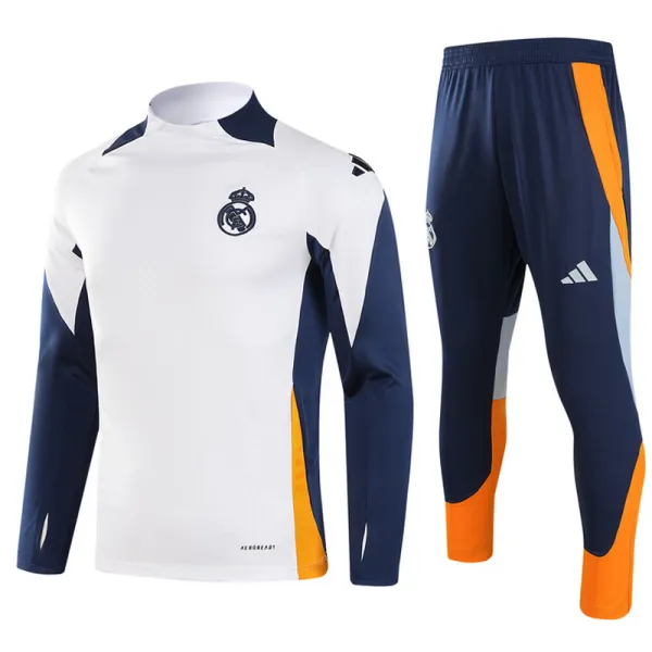 2024-25 RMA White Long Sleeve Training Tracksuit