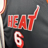 2013-2014 HEAT JAMES #6 Black Retro Top Quality Hot Pressin g NBA Jersey