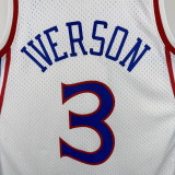 1996-97 76ERS IVERSON #3 White Retro Top Quality Hot Pressing NBA Jersey