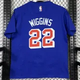 T228 WARRIORS WIGGINS #22 Blue High Quality Casual T-Shirt