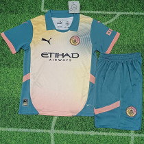 2024-25 Man City Fourth Kids Soccer Jersey