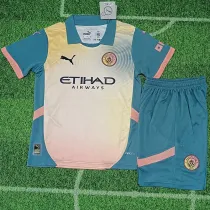 2024-25 Man City Fourth Kids Soccer Jersey