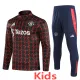 2024-25 Man Utd Red black Kids Half Pull Tracksuit (童装)(半拉链)