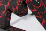 2024-25 Man Utd Red black Half Pull Tracksuit (半拉链)(匹印)