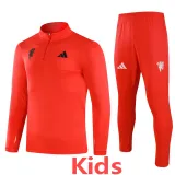 2024-25 Man Utd Red Kids Half Pull Tracksuit (童装)(半拉链)