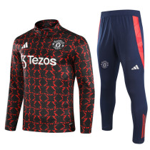 2024-25 Man Utd Red black Half Pull Tracksuit (半拉链)(匹印)