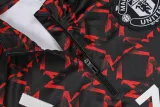 2024-25 Man Utd Red black Half Pull Tracksuit (半拉链)(匹印)