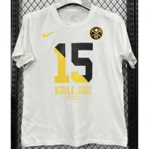 T186 Nuggets JOKIC #15 White High Quality Casual T-Shirt
