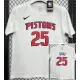 T180 Pistons ROSE #25 White High Quality Casual T-Shirt