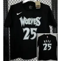 T178 Wolves ROSE #25 Black High Quality Casual T-Shirt