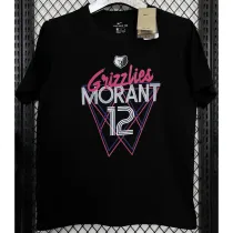 T165 Grizzlies MORANT #12 Black High Quality Casual T-Shirt