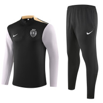 2024-25 Sporting Lisbon Black Half Pull Tracksuit (半拉链)