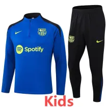 2024-25 BAR Fancy blue Kids Half Pull Tracksuit (童装)(半拉链)