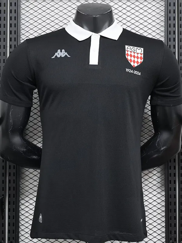 2024-25 Monaco Black 100th Anniversary Player Version Soccer Jersey