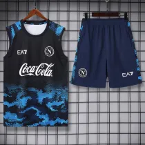 2024-25 Napoli Black Blue Tank top and shorts suit