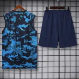 2024-25 Napoli Black Blue Tank top and shorts suit