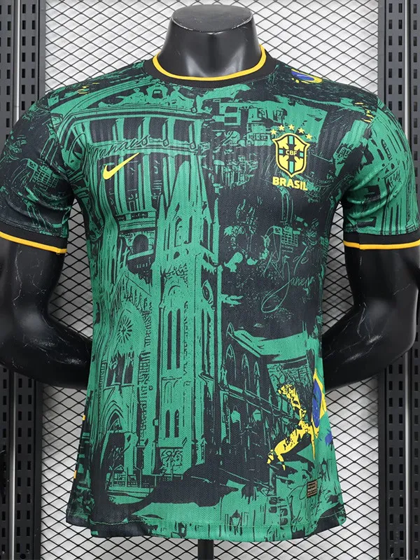 2024-25 Brazil Green Black Special Edition Player Version Soccer Jersey