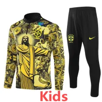 2024-25 Brazil Yellow black Kids Half Pull Special Edition (童装)(半拉链)