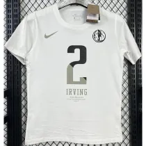 T140 Dallas Mavericks IRVING #2  White High Quality Casual T-Shirt