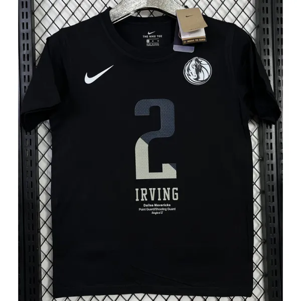 T140 Dallas Mavericks IRVING #2  Black High Quality Casual T-Shirt