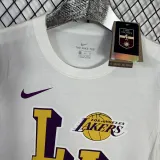 T133 Lakers White 75th Anniversary High Quality Casual T-Shirt