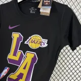 T133 Lakers Black 75th Anniversary High Quality Casual T-Shirt