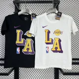 T133 Lakers White 75th Anniversary High Quality Casual T-Shirt