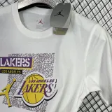 T132 Lakers Jordan White High Quality Casual T-Shirt