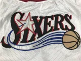 76ERS White City Edition Top Quality NBA Pocket Pants #76人队