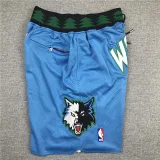 TIMBERWOLVES Light blue City Edition Top Quality NBA Pocket Pants #森林狼