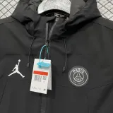 2024-25 PSG Jordan Cotton Thickened warm Black Outdoor Jackets #A805加棉冲锋衣