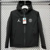 2024-25 PSG Jordan Cotton Thickened warm Black Outdoor Jackets #A805加棉冲锋衣