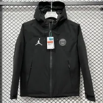 2024-25 PSG Jordan Cotton Thickened warm Black Outdoor Jackets #A805加棉冲锋衣