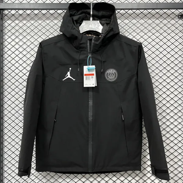 2024-25 PSG Jordan Cotton Thickened warm Black Outdoor Jackets #A805加棉冲锋衣