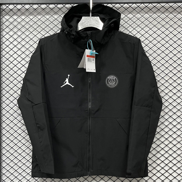 2024-25 PSG Jordan Black Outdoor Jackets #B602冲锋衣
