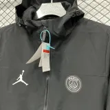 2024-25 PSG Jordan Black Outdoor Jackets #B602冲锋衣