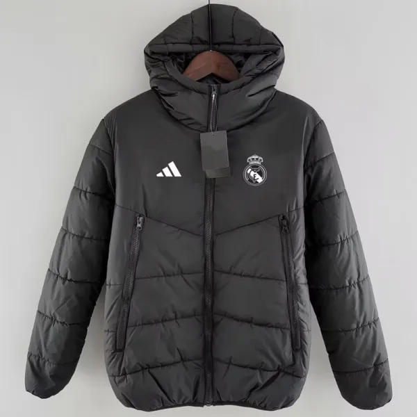2024-25 RMA Black Hooded Cotton Coat #棉衣