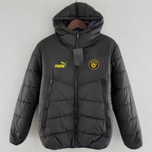 2024-25 Man City Black Hooded Cotton Coat #棉衣