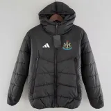 2024-25 Newcastle Black Hooded Cotton Coat #棉衣