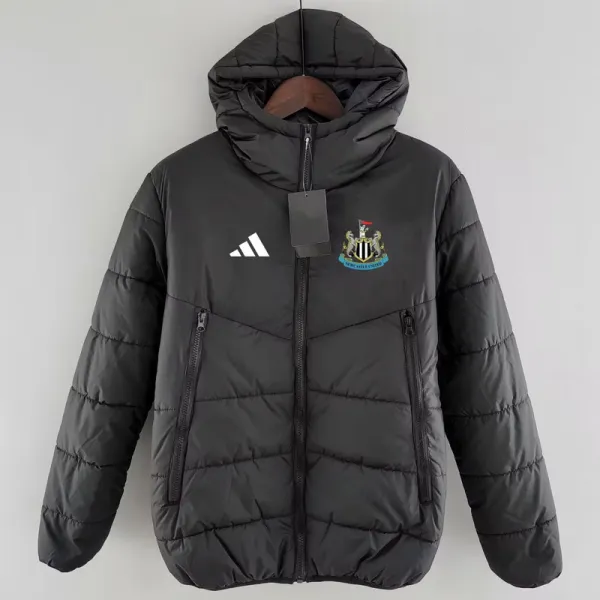 2024-25 Newcastle Black Hooded Cotton Coat #棉衣