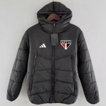 2024-25 Sao Paulo Black Hooded Cotton Coat #棉衣