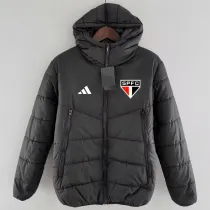2024-25 Sao Paulo Black Hooded Cotton Coat #棉衣