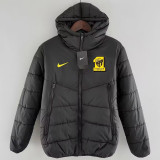 2024-25 Ittihad Black Hooded Cotton Coat #棉衣