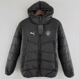 2024-25 Man City Black Hooded Cotton Coat #棉衣