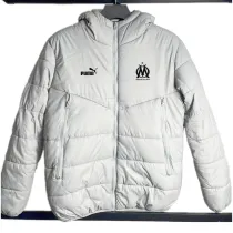 2024-25 Marseille White Hooded Cotton Coat #棉衣