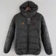 2024-25 Germany Black Hooded Cotton Coat #棕标棉衣